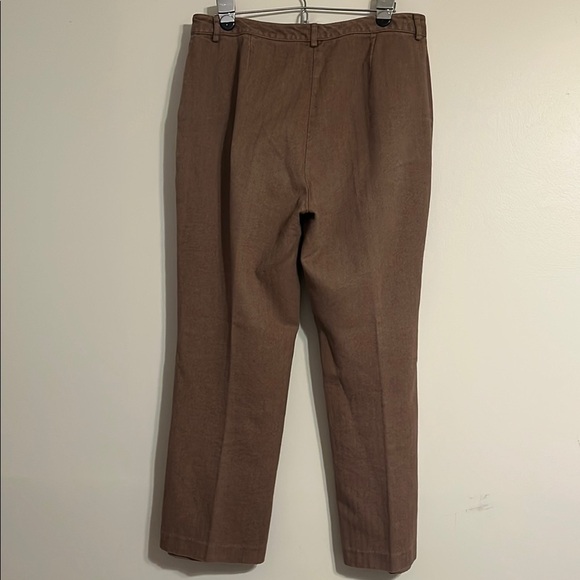 L.L. Bean Women’s Straight Leg Cotton Pants Brown Herringbone Trousers - Picture 6 of 6